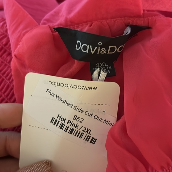 13. Magenta Plus washed Side Cut out Mini Dress with Pockets - Picture 4 of 9